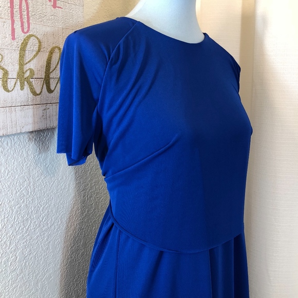 COS Blue Shift Dress Mesh Sleeve Tie Back, S NWT - Picture 4 of 8